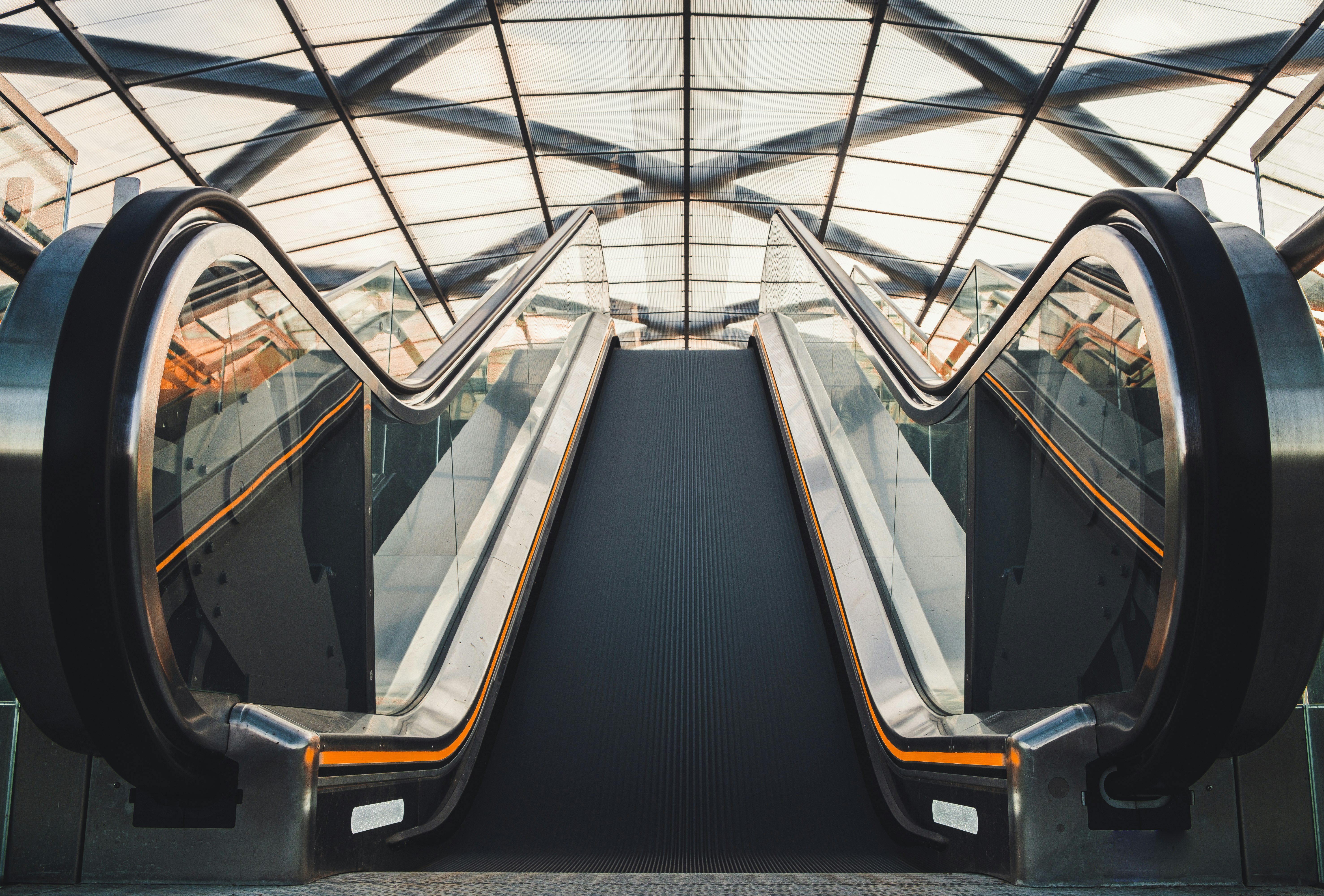 elevator inside clear roof building